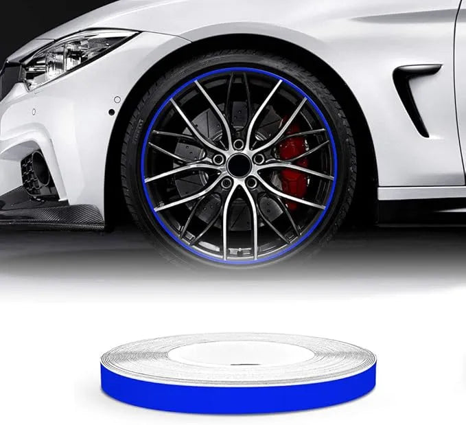Néon de jante Boss Tape bleu 7mm x 7m – décoration tuning automobile, effet lumineux jantes et roues
