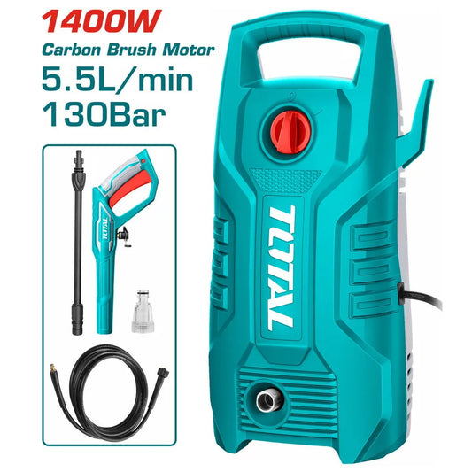 Nettoyeur Haute Pression TOTAL TPWLI4006 1400W 130 Bar 5.5 L/min Arrêt Auto Pistolet Tuyau 5m — SQES Tunisie

