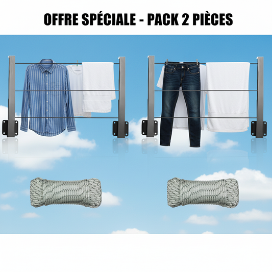 Offre spéciale - Pack 2 pièces sèche-linge avec vêtements et ciel