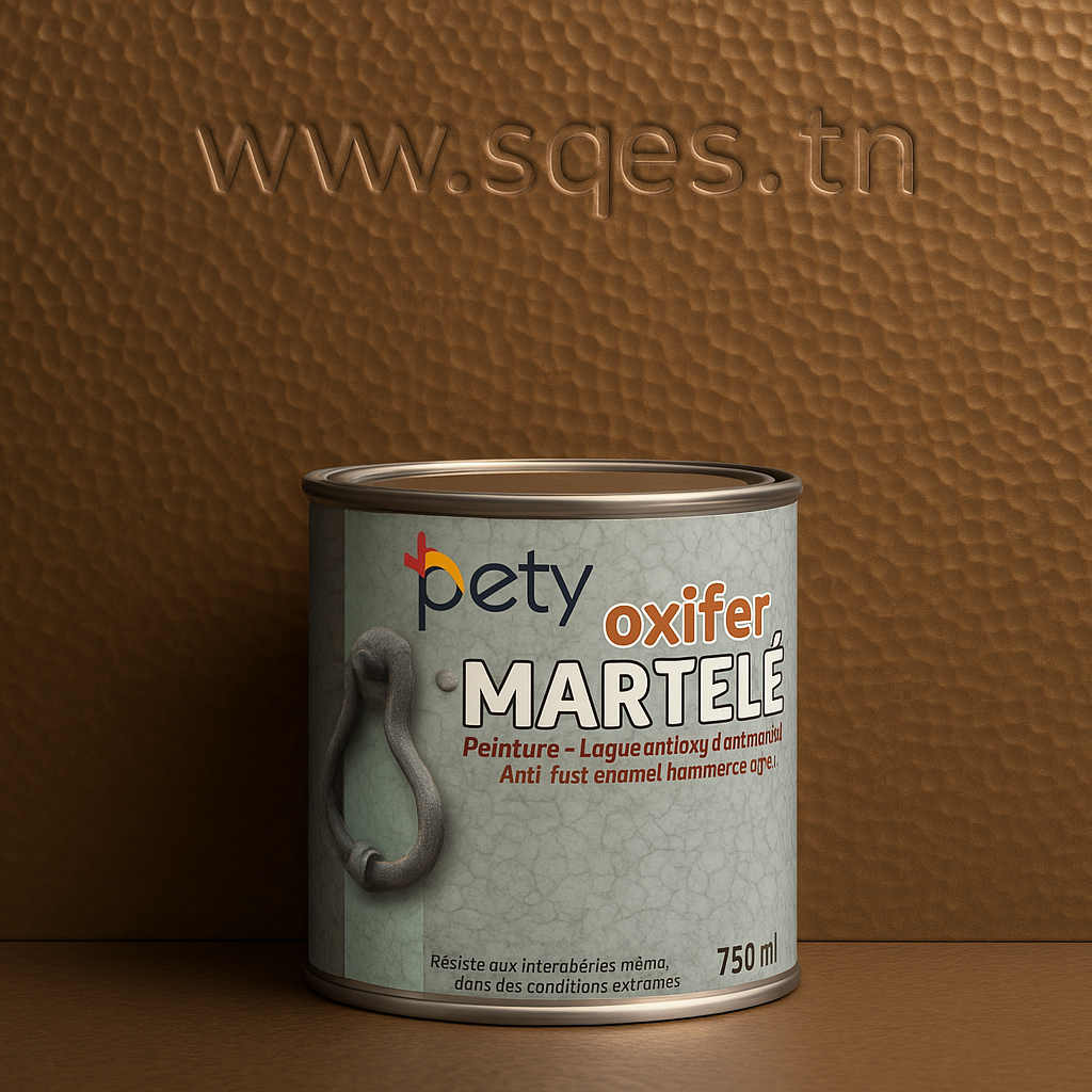 Oxifer Martelé Bronze PETY 750ml – laque antioxydante 2en1 effet martelé bronze, anti-rouille direct sur métal, finition noble et prestigieuse intérieur et extérieur
