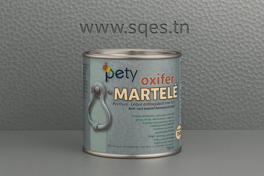 Oxifer Martelé Gris PETY 750ml – laque antioxydante 2en1 effet martelé, anti-rouille direct sur métal, finition grise style industriel intérieur et extérieur
