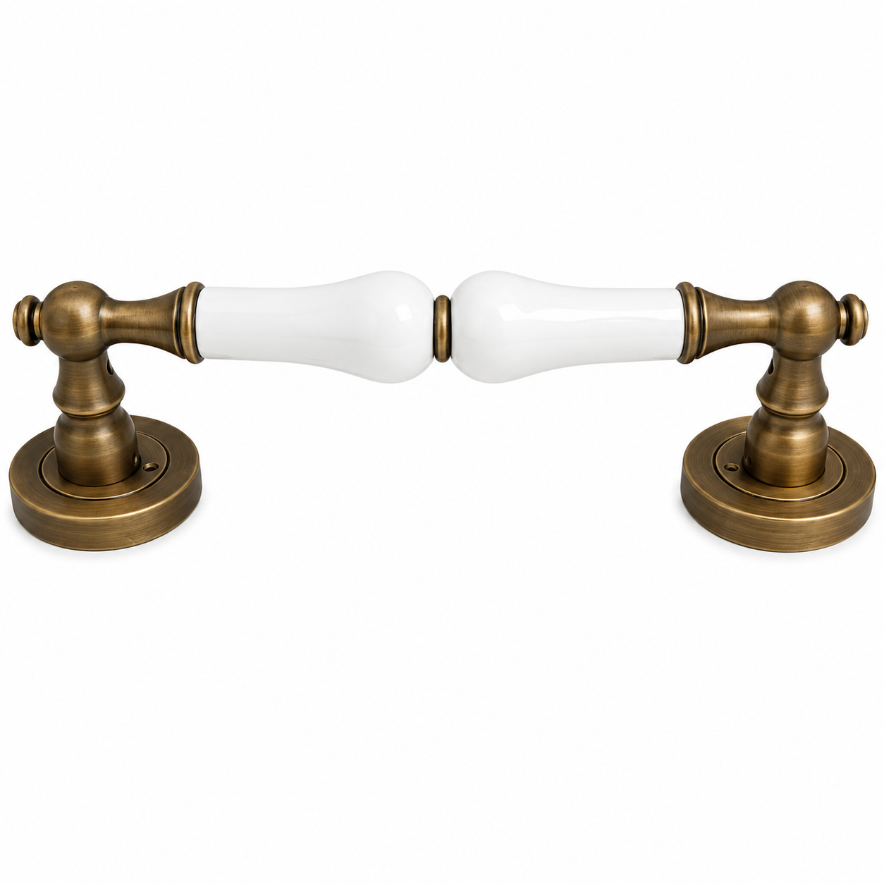 ÖZEN Bâton Maréchal TULIP Blanc / Bronze Antique – Poignée de Tirage Décorative | SQES Tunisie
