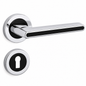 ÖZEN Ensemble Béquille ZEN Rond Chrome / Noir – PT GT WC – Poignée de Porte sur Rosace Ronde | SQES Tunisie

