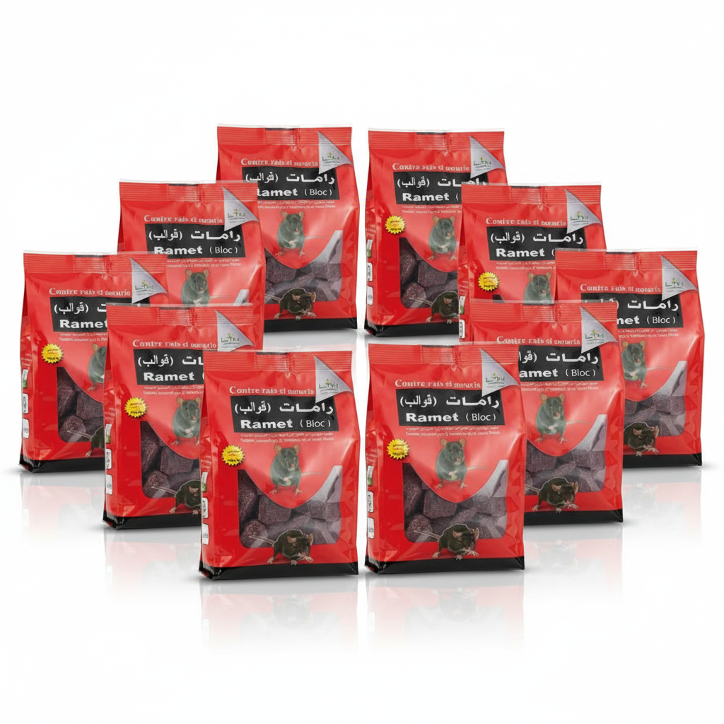 Pâtes Anti-Rongeurs Ramet Pack de 10 Sachets - Fond Blanc