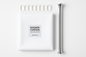 Pack Rideau de Douche 100% Polyester - 180x180cm Blanc + Tube Extensible Sans Perçage