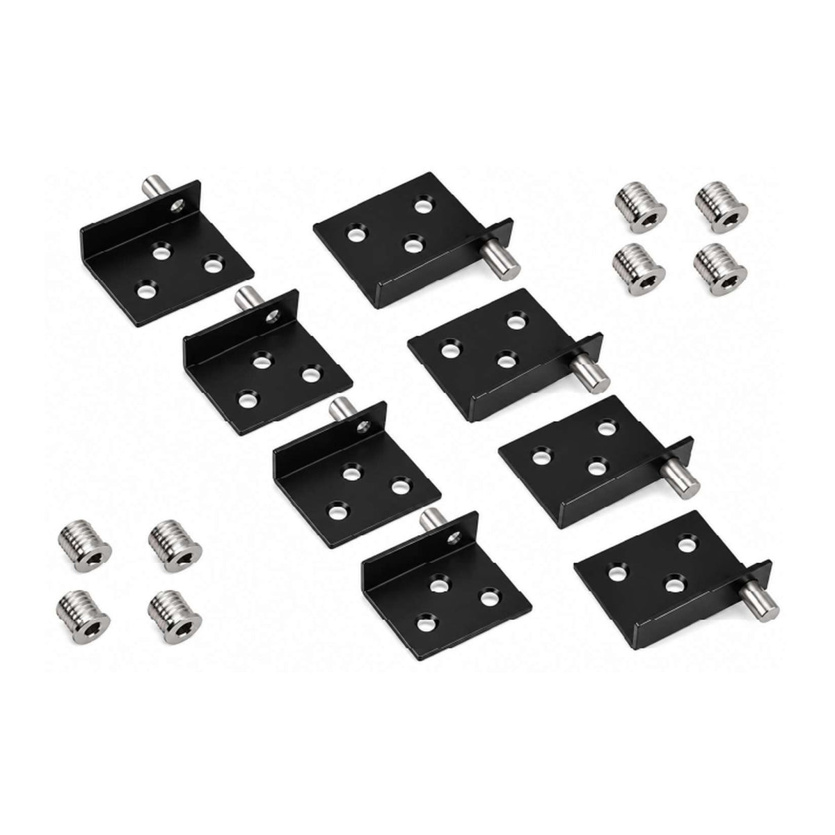 Paire de charnières pivot noires pour porte de meuble