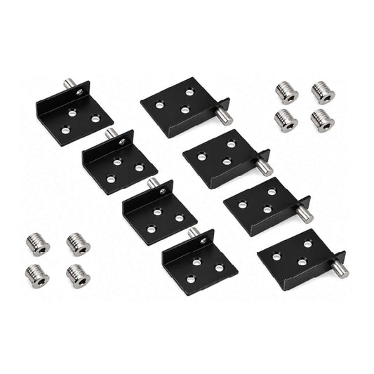 Paire de charnières pivot noires pour porte de meuble