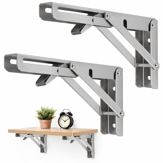 Paire de supports d’étagère pliants blancs 40 cm pour tablette murale