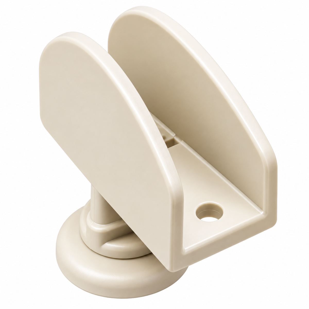 Patin réglable en U MDF19 pour mobilier. Disponible en crème. Découvrez les accessoires de quincaillerie meuble sur SQES Tunisie.