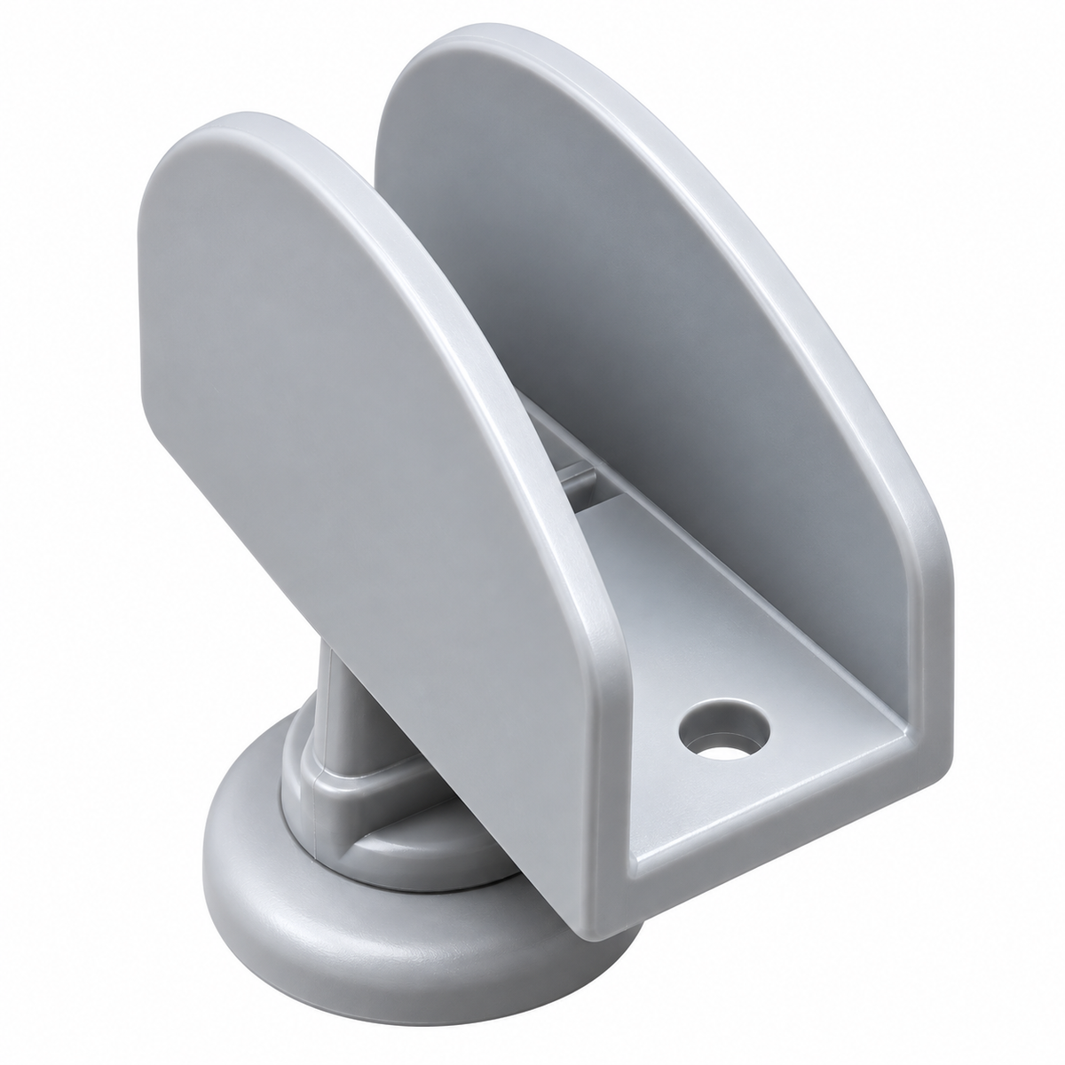 Patin réglable en U MDF19 pour mobilier. Disponible en blanc. Découvrez les accessoires de quincaillerie meuble sur SQES Tunisie.