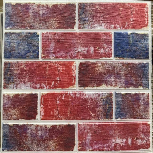 Lot de 10 Panneaux Mural Adhésif - Imitation pierre naturelle 3D - 35*35*0.8 cm (N°03) - SQES