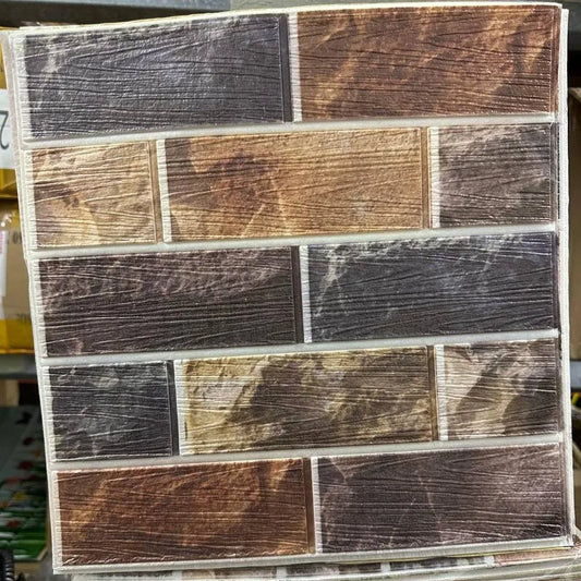 Lot de 10 Panneaux Mural Adhésif - Imitation pierre naturelle 3D - 35*35*0.8 cm (N°01) - SQES