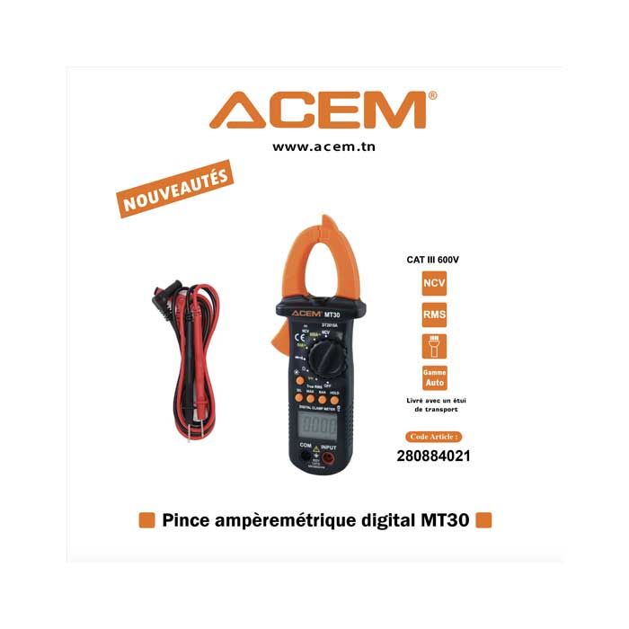 Multimètre Numérique  AVEC  Pince ampèremétrique ACEM - MT30