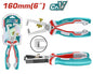 Pince à dénuder TOTAL THT25616 160mm (6") – acier chrome-vanadium (Cr-V), dénudage précis de fils électriques, électricien bricolage