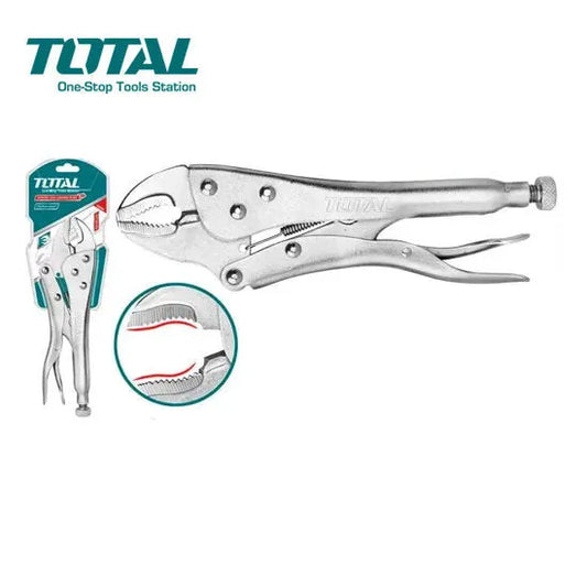 Pince étau TOTAL THT191002 250mm (10") – acier carbone HRC38-48°, plaqué nickel, serrage puissant, plomberie mécanique bricolage
