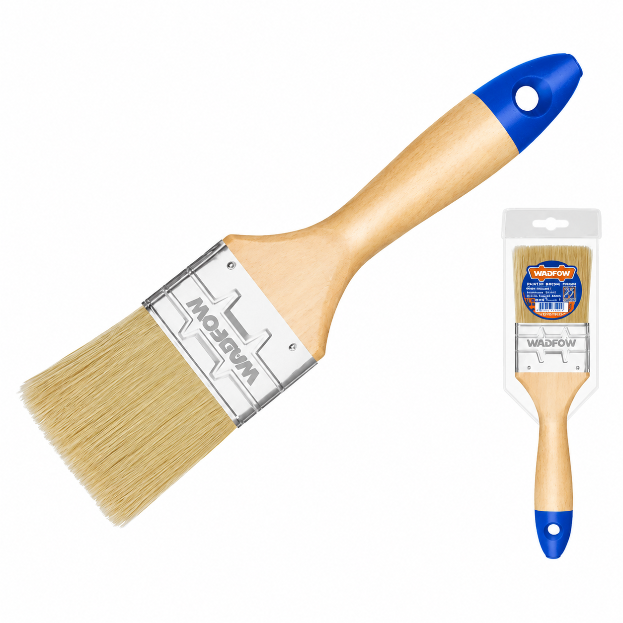 Pinceaux plats manche bois WADFOW en 5 tailles : N°25, 38, 50, 63 et 75. Peinture murs, boiseries et finitions. Livraison en Tunisie — SQES.