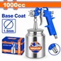 Pistolet à peinture pneumatique WADFOW WGA1510, buse standard 1,5 mm, godet 1 L, jet 180–250 mm et pression 3–4 bar pour couches de base compatibles | SQES Tunisie
