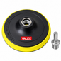 Plateau de ponçage VALEX 1905053 Ø125 mm avec fixation M14, support à scratch et adaptateur M14 vers tige Ø8 mm inclus.