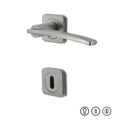 Poignée de Porte avec Rosace – Quadro - Satine - SQES