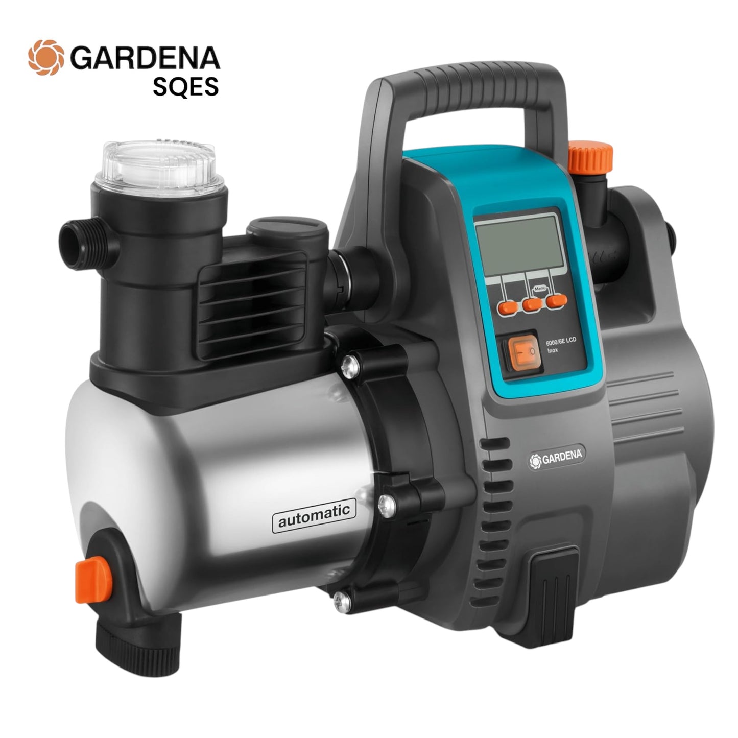 Pompe Automatique Maison & Jardin 6000/6E LCD GARDENA Réf. 1760-20 — 6000 L/h, Écran LCD, Contrôle Électronique, Protection Anti-Sec | SQES Tunisie
