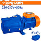 Pompe jet auto-amorçante WADFOW 1100W, 1.5HP, débit 63L/min, hauteur 55m, aspiration 9m, raccord 1"x1". Disponible chez SQES Ariana.