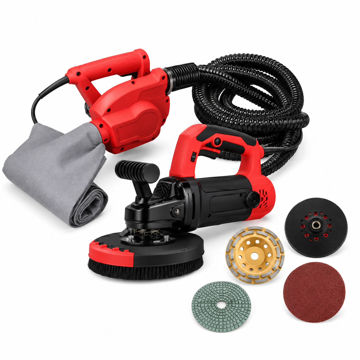Ponceuse à béton 2200 W Ø180 mm avec aspirateur – Vitesse 2200-4800 tr/min Réf. 8750UE180 | SQES Tunisie

