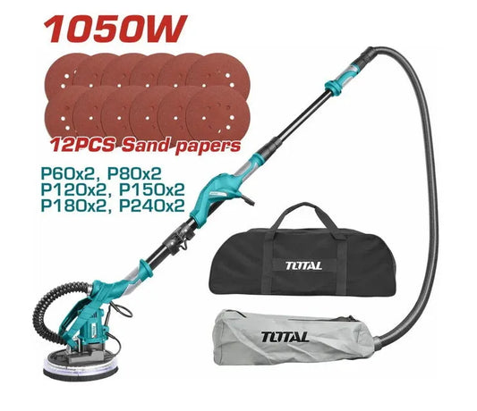 Ponceuse girafe TOTAL TWS10501 1050W plateau 215mm LED intégrée tuyau 4m barre extension – SQES Tunisie
