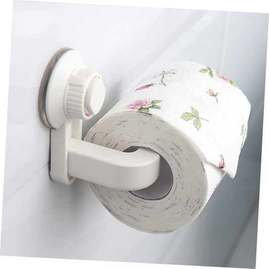 Porte papier toilette à ventouse ABS blanc EJIM installation sans perçage – résistant humidité pour WC et salle de bain

