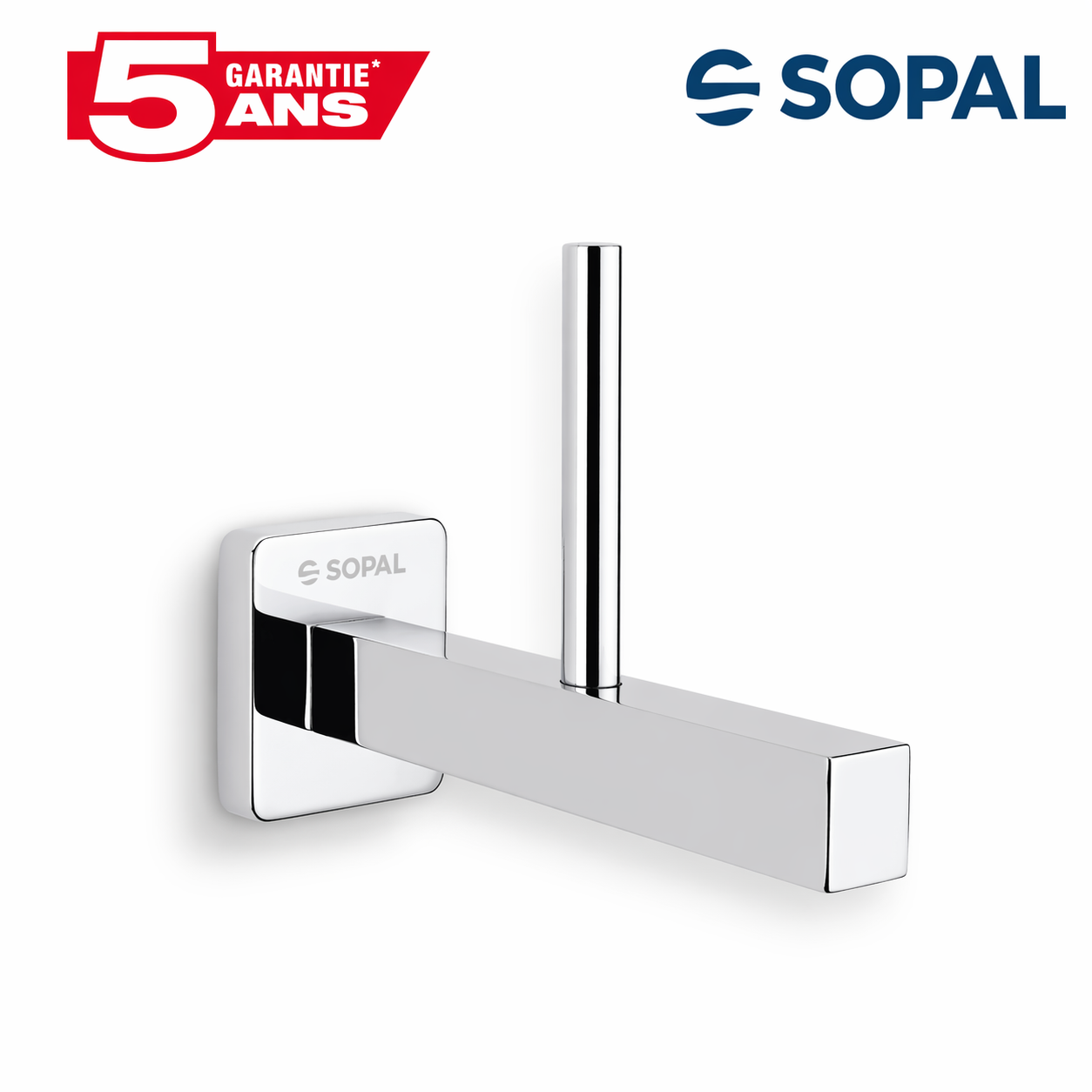 Porte rouleau papier toilette SOPAL Ward SB46A04 chromé brillant laiton fixation invisible | SQES Tunisie
