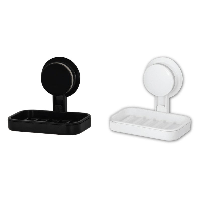 Porte-savon à ventouse ABS EJIM sans perçage avec drainage intégré – disponible en noir et blanc pour salle de bain et douche
