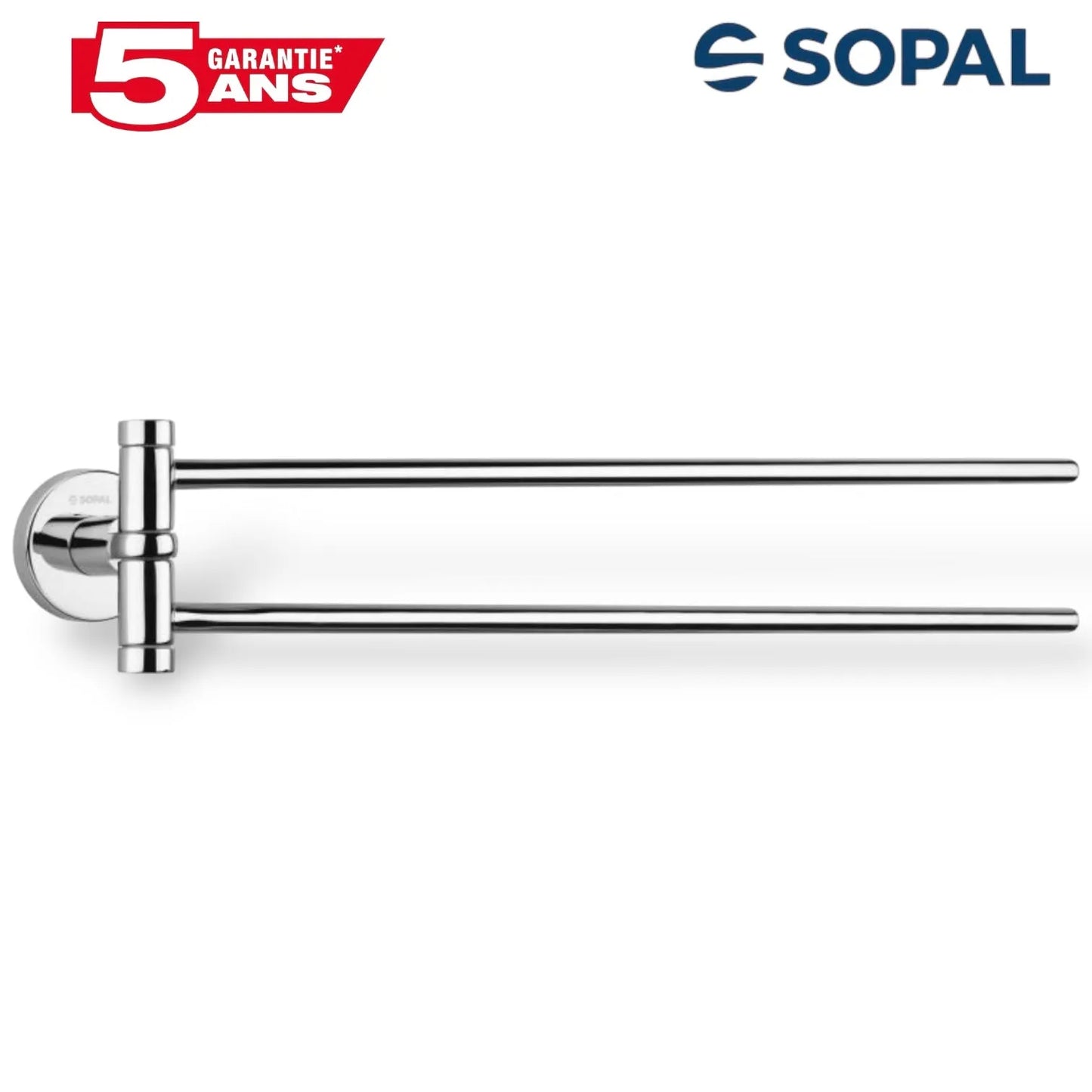 Porte-Serviette Amovible SOPAL Série Yasmine SB73A04 — Fixation Murale Résistant Humidité | SQES Tunisie

