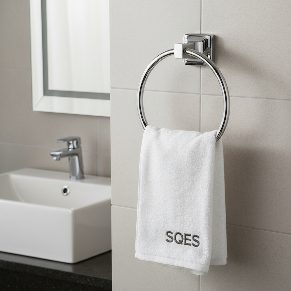 Porte serviette anneau UNO avec serviette de marque SQES
