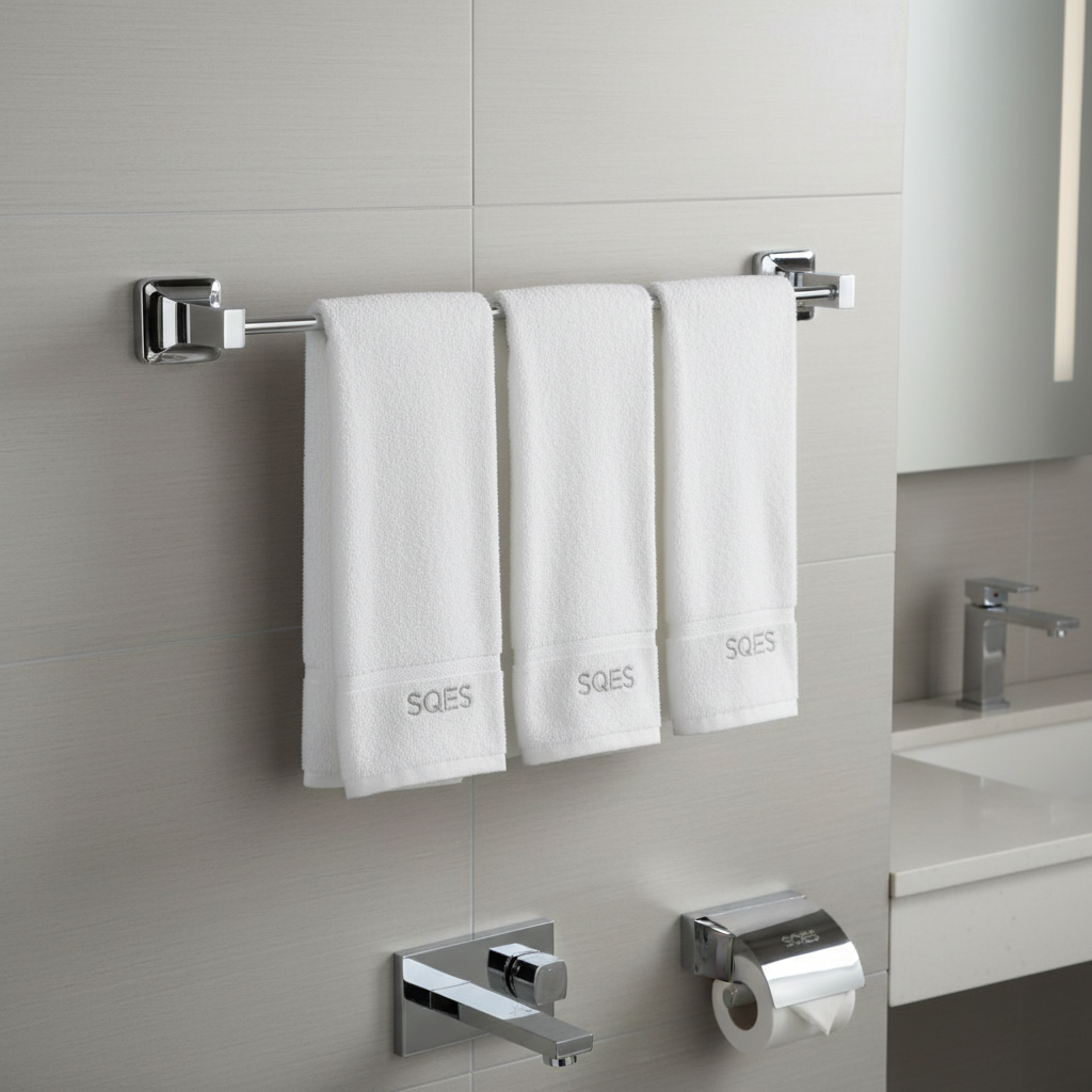 Porte serviette UNO chrome 60cm avec serviettes SQES