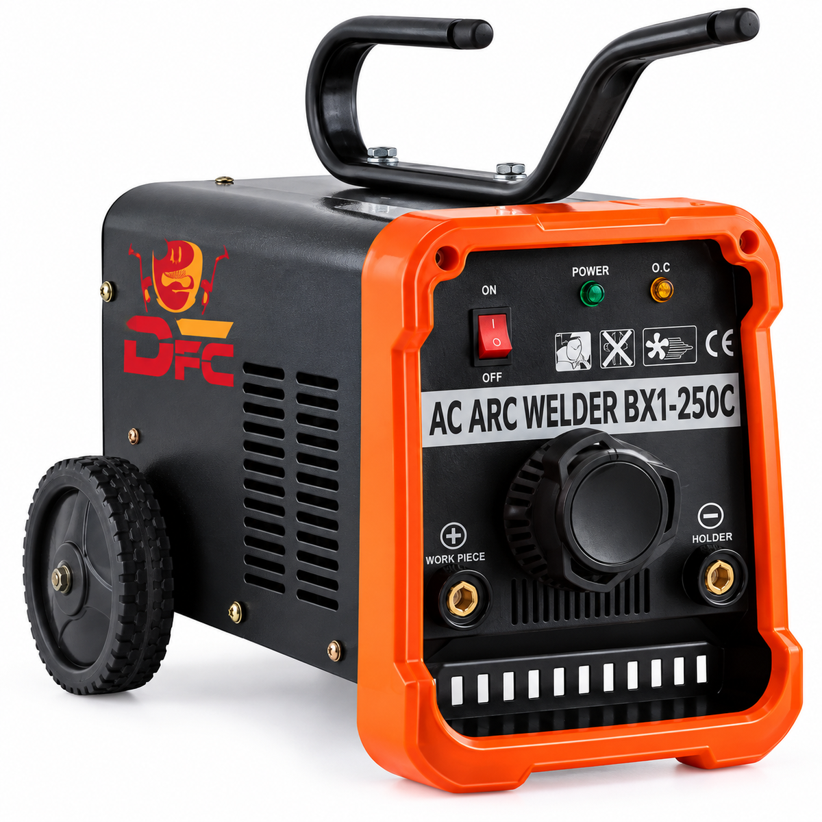 Poste à souder MMA DS 250CP, alimentation 220/380 V, courant continu 80–250 A, puissance absorbée 14 kVA et cycle de service 10 % à 200 A pour soudage à l’arc | SQES Tunisie
