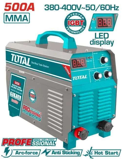 Poste à Souder TOTAL TW25005 500A IGBT Inverter 380V Triphasé Cycle 60% Électrodes 2.5-6mm — SQES Tunisie
