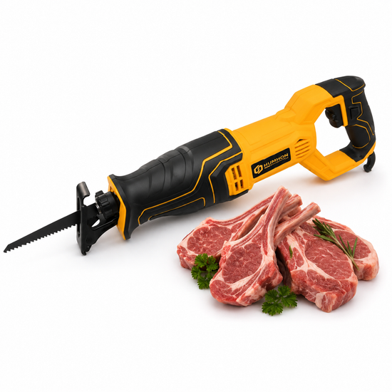 Scie à sabre 800W HUMHON avec 2 lames inox offertes pour découpe viande bois métal en Tunisie