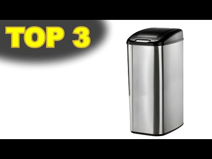 POUBELLE AVEC CAPTEUR - Ouverture Automatique Acier Inoxydable - 50L