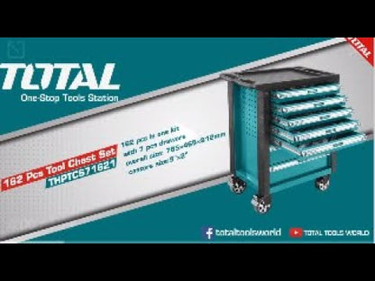 Servante d'Atelier TOTAL T01041THRC - 4 Tiroirs + Panneau - Roulettes 5" - 41kg