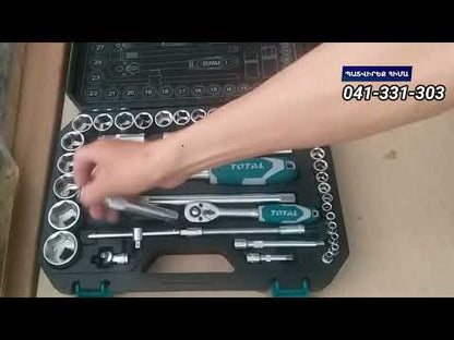 Malette à outils - Valise Bricolage - Clé a douille 44 pcs 1/4 + 1/2