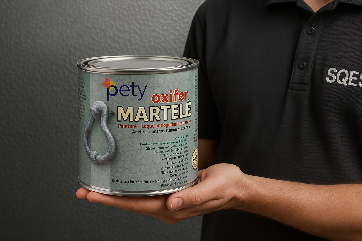 Produit Oxifer Martelé réel avec fond martelé SQES