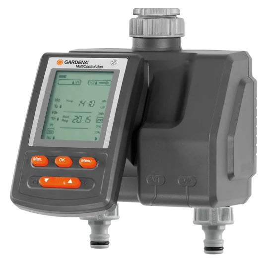 Programmateur d'Arrosage MultiControl Duo GARDENA Réf. 1874-20 — 2 Voies Indépendantes Écran LCD | SQES Tunisie

