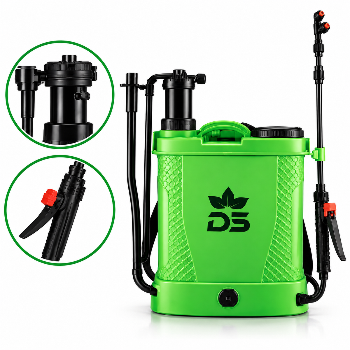 Pulvérisateur DS 2-en-1 de 16 litres, fonctionnement électrique et manuel, pour jardinage et entretien avec liquides compatibles | SQES Tunisie
