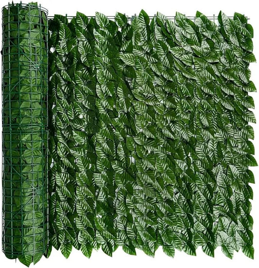Rouleau de Filet Brise-Vue Brise-Vue avec Feuilles et Lierre synthétique Anti-Chute pour Garage, terrasse, Balcon, Jardin, extérieur, Vert foncé - SQES