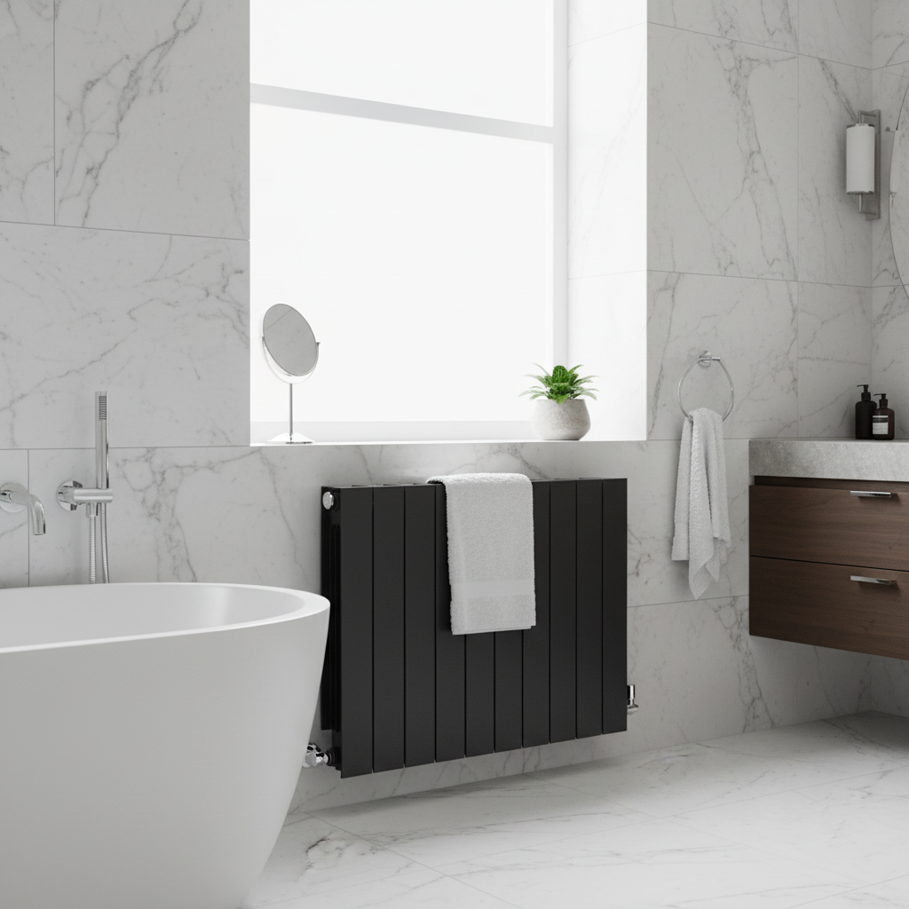 Radiateur noir salle de bain