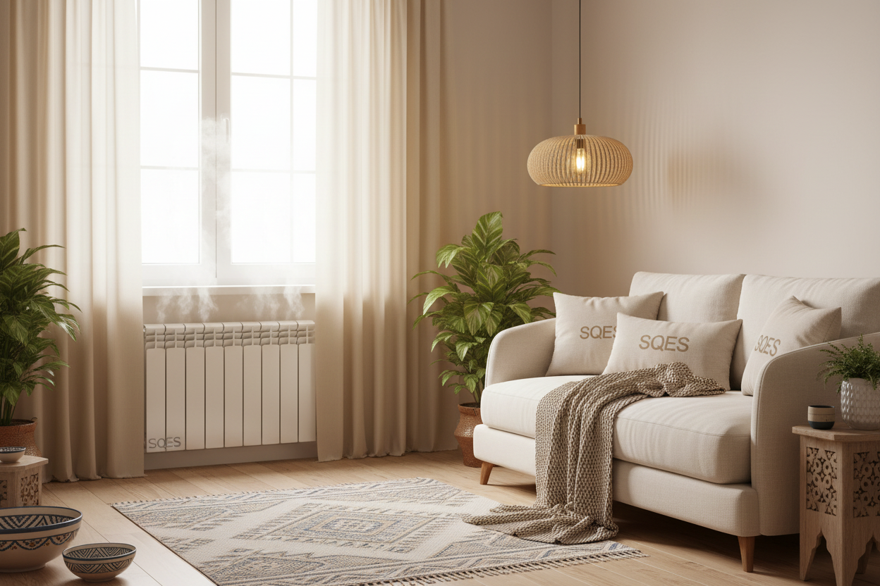 Radiateur SIM dans salon SQES – Ambiance chaleureuse