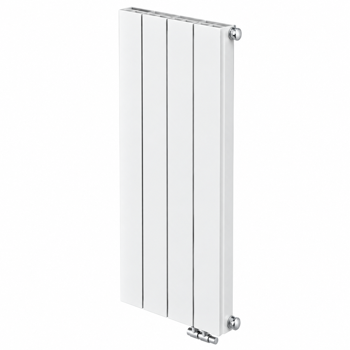 Radiateur vertical DRAMA aluminium 180 cm, disponible de 4 à 7 éléments en blanc, avec puissance jusqu’à 1525 W à ΔT50.