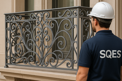 Rampe balcon élégante - finition martelée grise