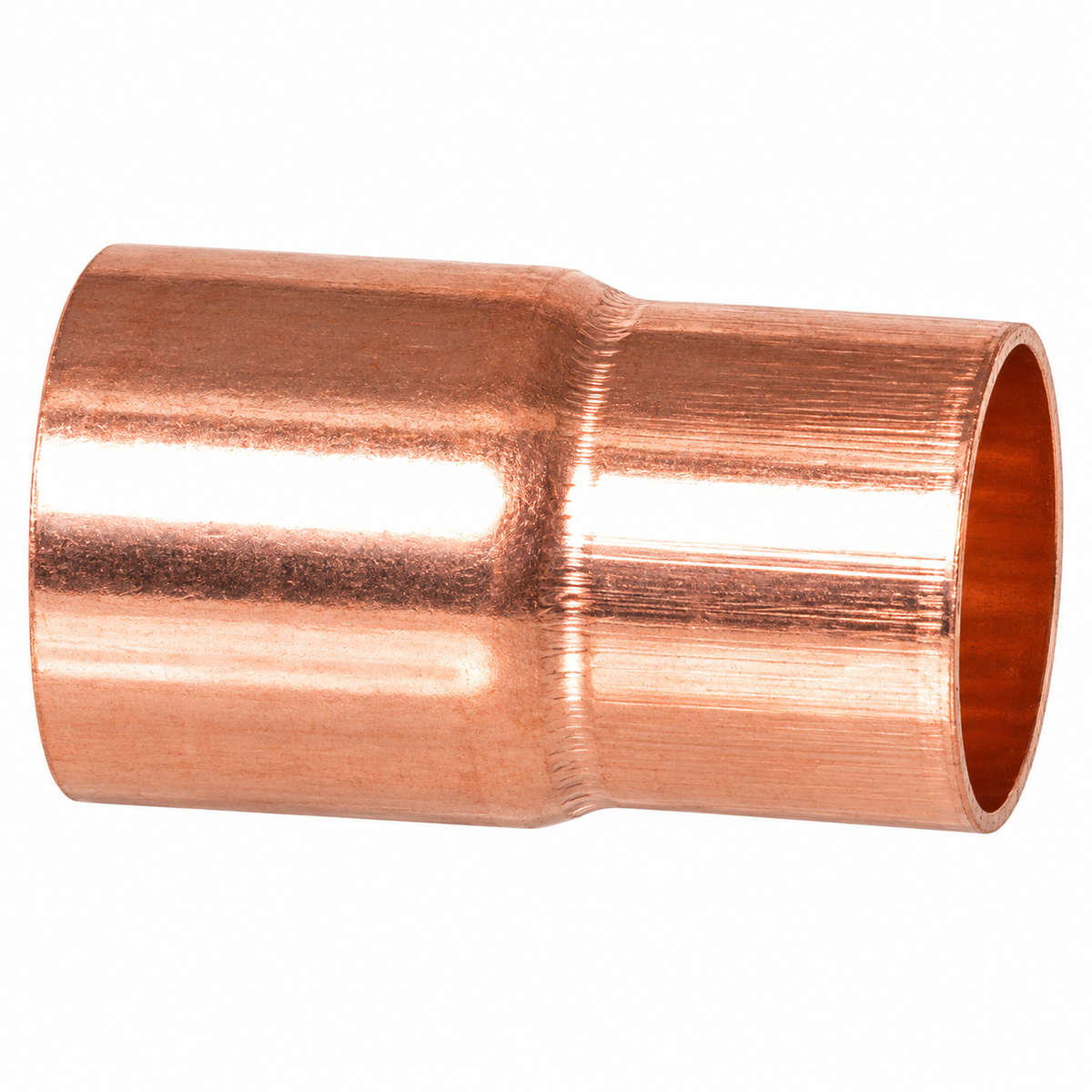 Réductions cuivre disponibles dans plusieurs dimensions de 16×14 à 42×22 mm pour raccordement de tubes de diamètres différents.