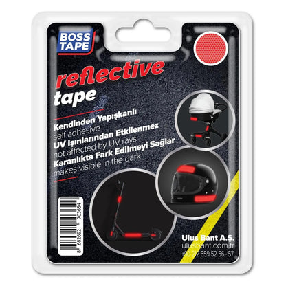 BOSSTAPE Bande réfléchissante ROUGE 35 mm x 1,5 mt - SQES