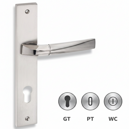 Rive bloc Poignée de porte KRISTAL satiné